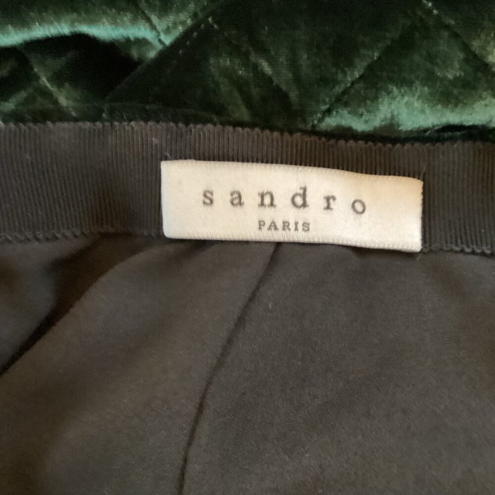 Sandro‎ Quilted Skirt Size 2 Quilted Green Velvet Mini Viscose & Silk Blend - Picture 10 of 12